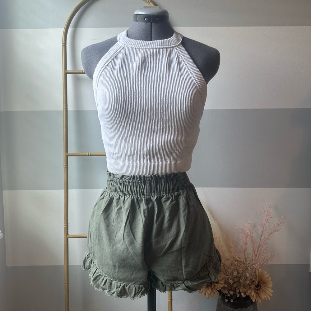 Aerie High Waist Green Shorts